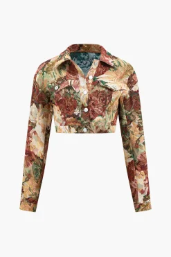 Floral Print Button Jacket