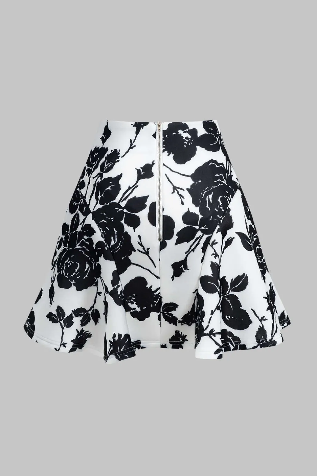 Floral Print Buttoned Long-Sleeve Shirt And Skirt Set