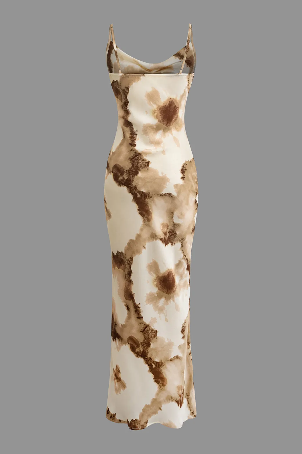 Floral Print Cowl Neck Slip Maxi Dress