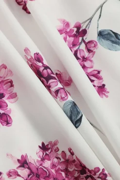 Floral Print Ruffle V-Neck Long Sleeve Mini Dress