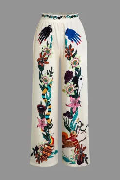 Floral Print Shirt And Pants Set