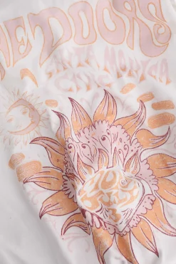 Flower Print Hem Knotted Short Sleeve T-Shirt