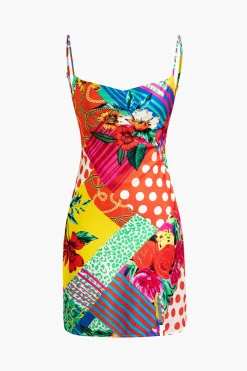 Flower Print Slip Mini Dress