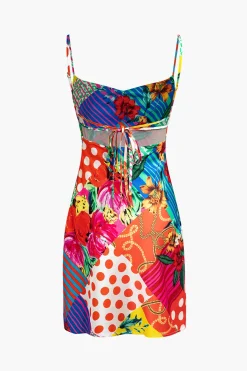 Flower Print Slip Mini Dress