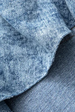 Frayed Hem Wide Leg Denim Shorts