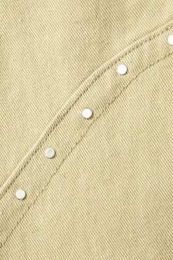 Frayed Waist Rivet Decor Straight Leg Pants