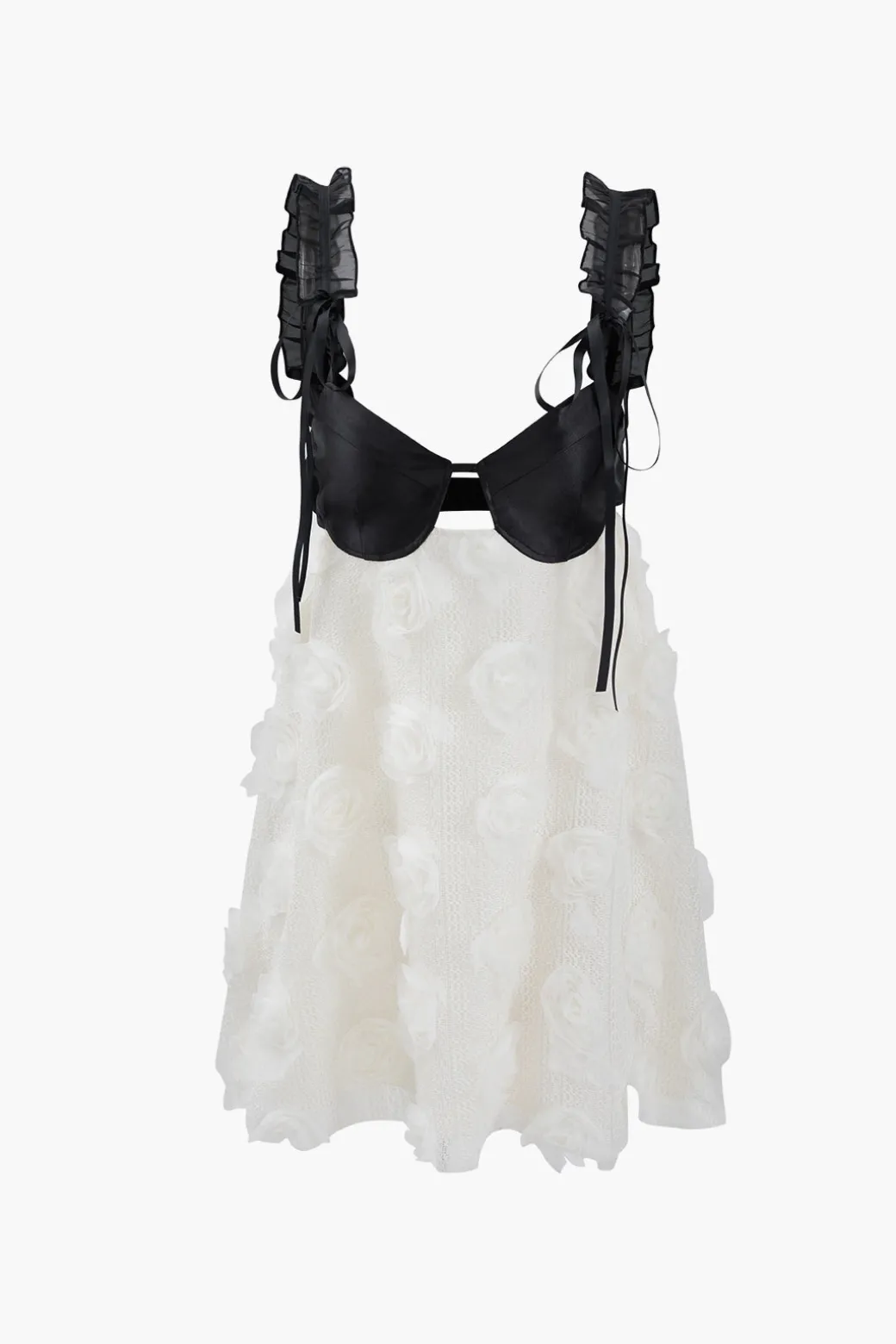 Frill Strap Floral Backless Mini Dress