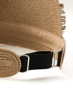 Fringe Brim Straw Visor Hat