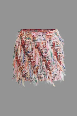 Fringe Mini Skirt