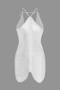 Fringe V-neck Mini Dress