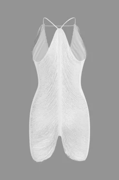 Fringe V-neck Mini Dress