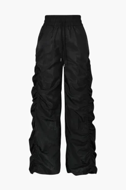 Gathered Drawstring Wide Leg Cargo Pants
