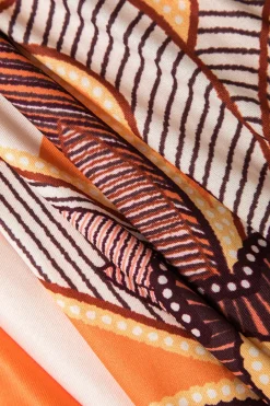 Geometric Print V-Neck Maxi Dress