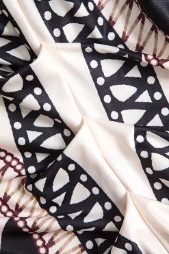 Geometric Print V-Neck Maxi Dress