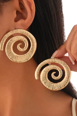 Geometric Spiral Pattern Earrings