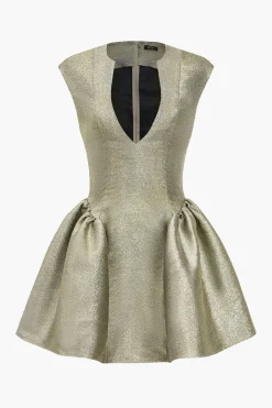 Glitter V-neck Mini Dress