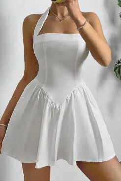 Halter Neck Sleeveless Mini Dress
