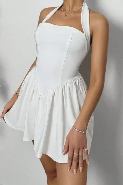 Halter Neck Sleeveless Mini Dress