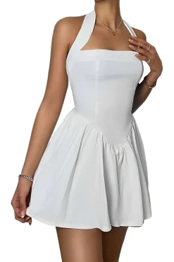 Halter Neck Sleeveless Mini Dress