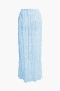 Halter Neck Tie Ruched Backless Ruffle Skirt Set