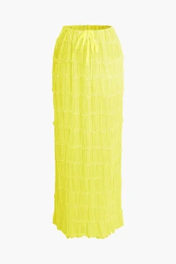 Halter Neck Tie Ruched Backless Ruffle Skirt Set