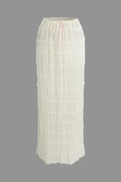 Halter Neck Tie Ruched Backless Ruffle Skirt Set