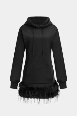 Hooded Pocket Long Sleeve Mini Dress