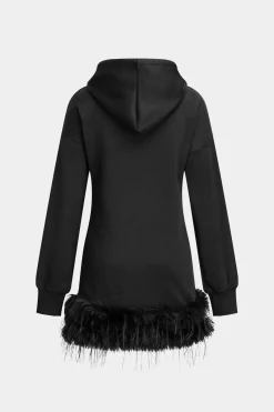Hooded Pocket Long Sleeve Mini Dress