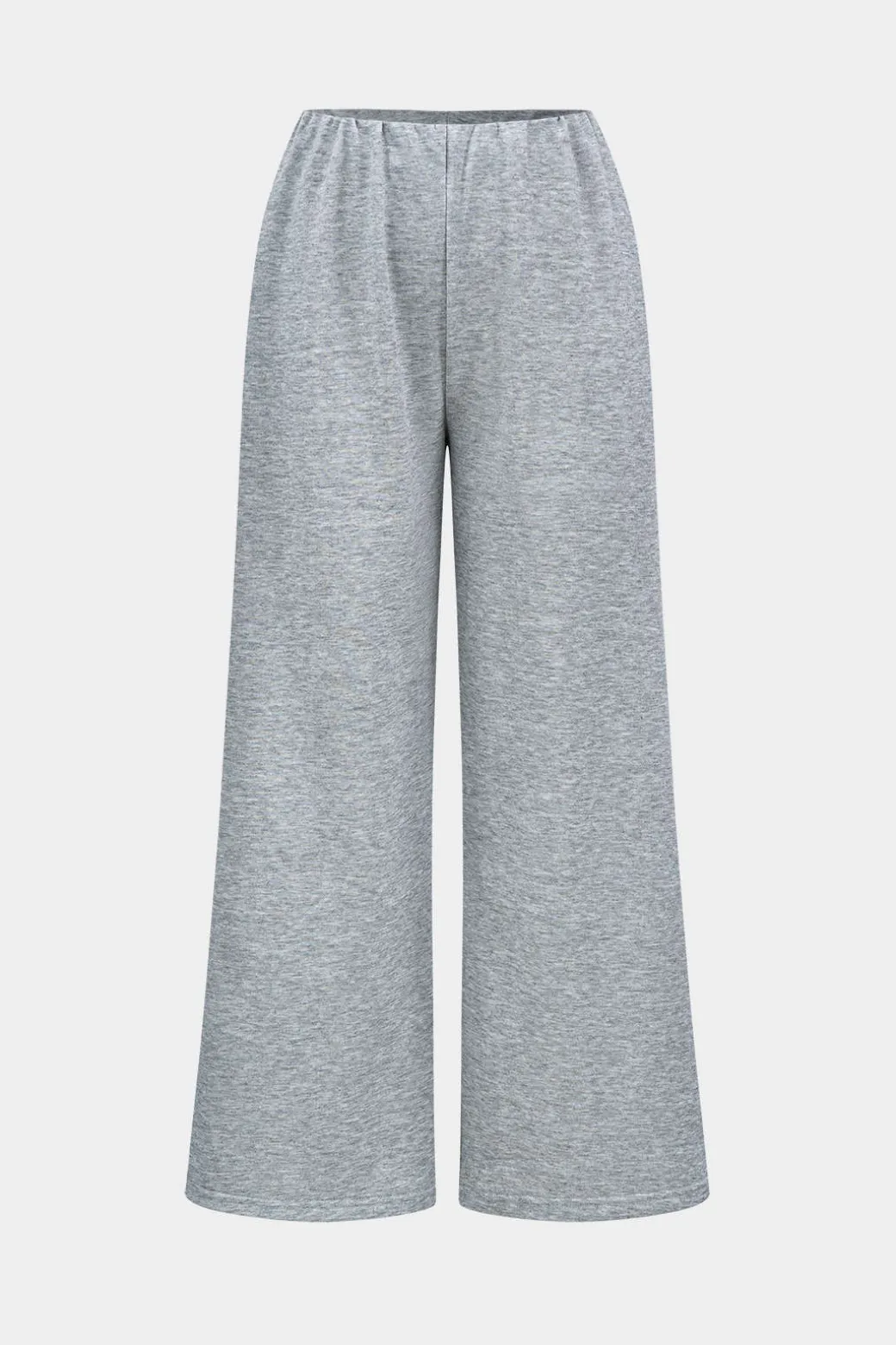 Hooded Zipper Detail Top And Wide Leg Trousers Set