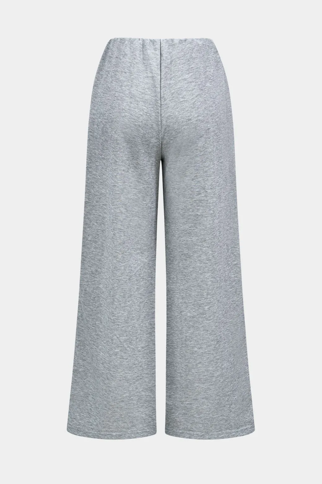 Hooded Zipper Detail Top And Wide Leg Trousers Set
