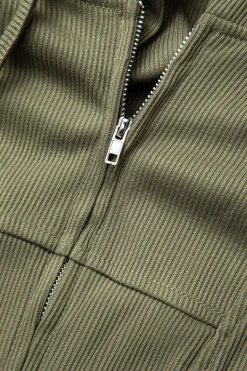 Hooded Zipper Long Sleeve Top