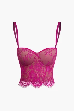 Hook And Eye Lace Bustier Cami Top