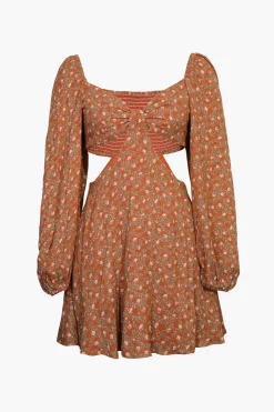 Indie All The Way Cut-Out Floral Mini Dress