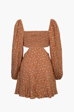 Indie All The Way Cut-Out Floral Mini Dress