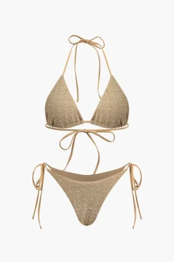 Jacquard Halter Bikini Set