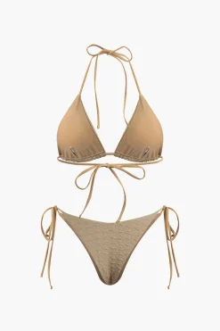 Jacquard Halter Bikini Set
