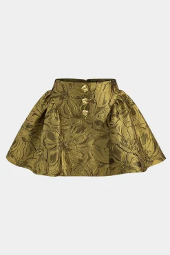 Jacquard Metallic Puff Zipper Skirt