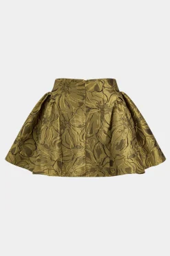 Jacquard Metallic Puff Zipper Skirt