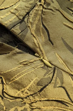 Jacquard Metallic Puff Zipper Skirt