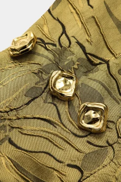 Jacquard Metallic Puff Zipper Skirt