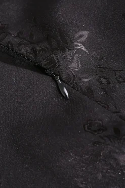 Jacquard Satin Lace Split Mini Dress