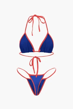 JAMAICA Embroidered Contrast Bikini Set