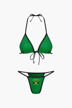 JAMAICA Embroidered Contrast Bikini Set