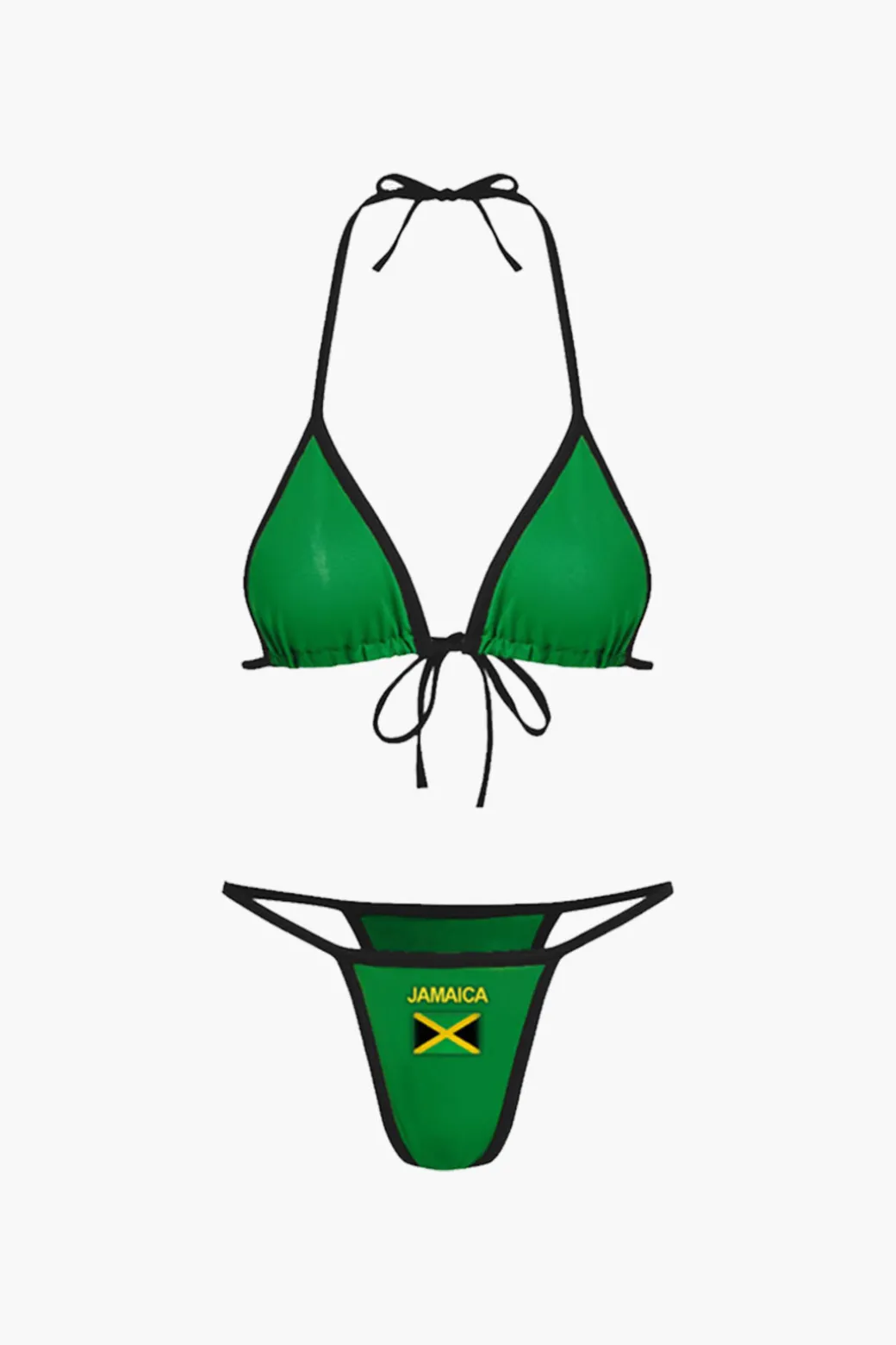 JAMAICA Embroidered Contrast Bikini Set