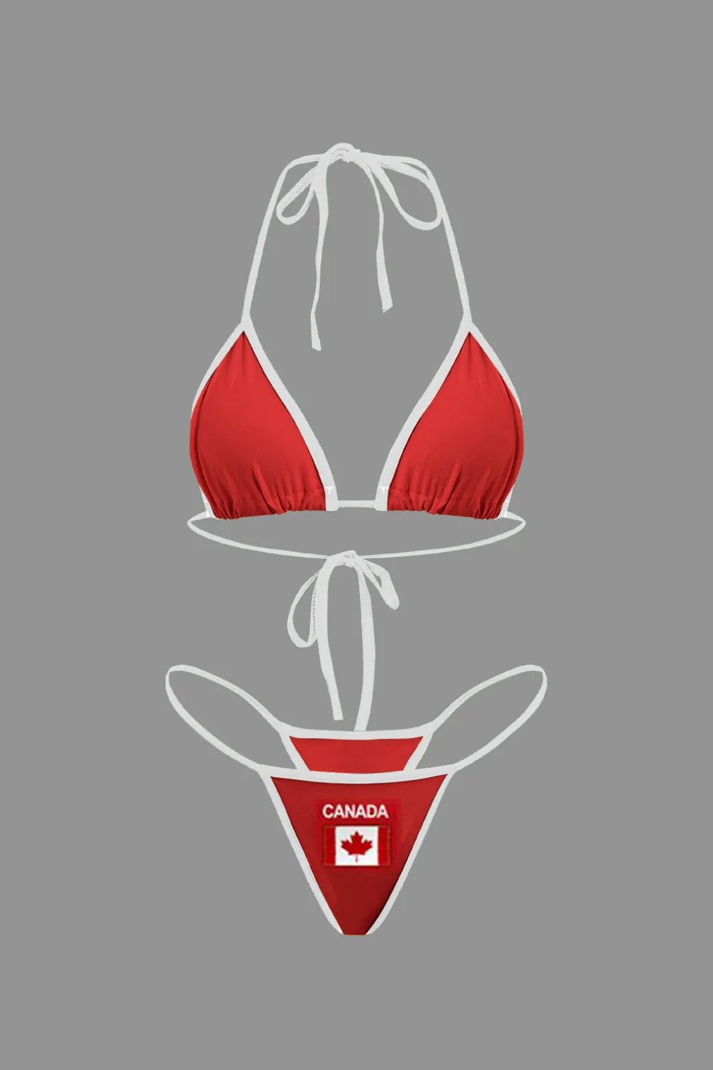 JAMAICA Embroidered Contrast Bikini Set