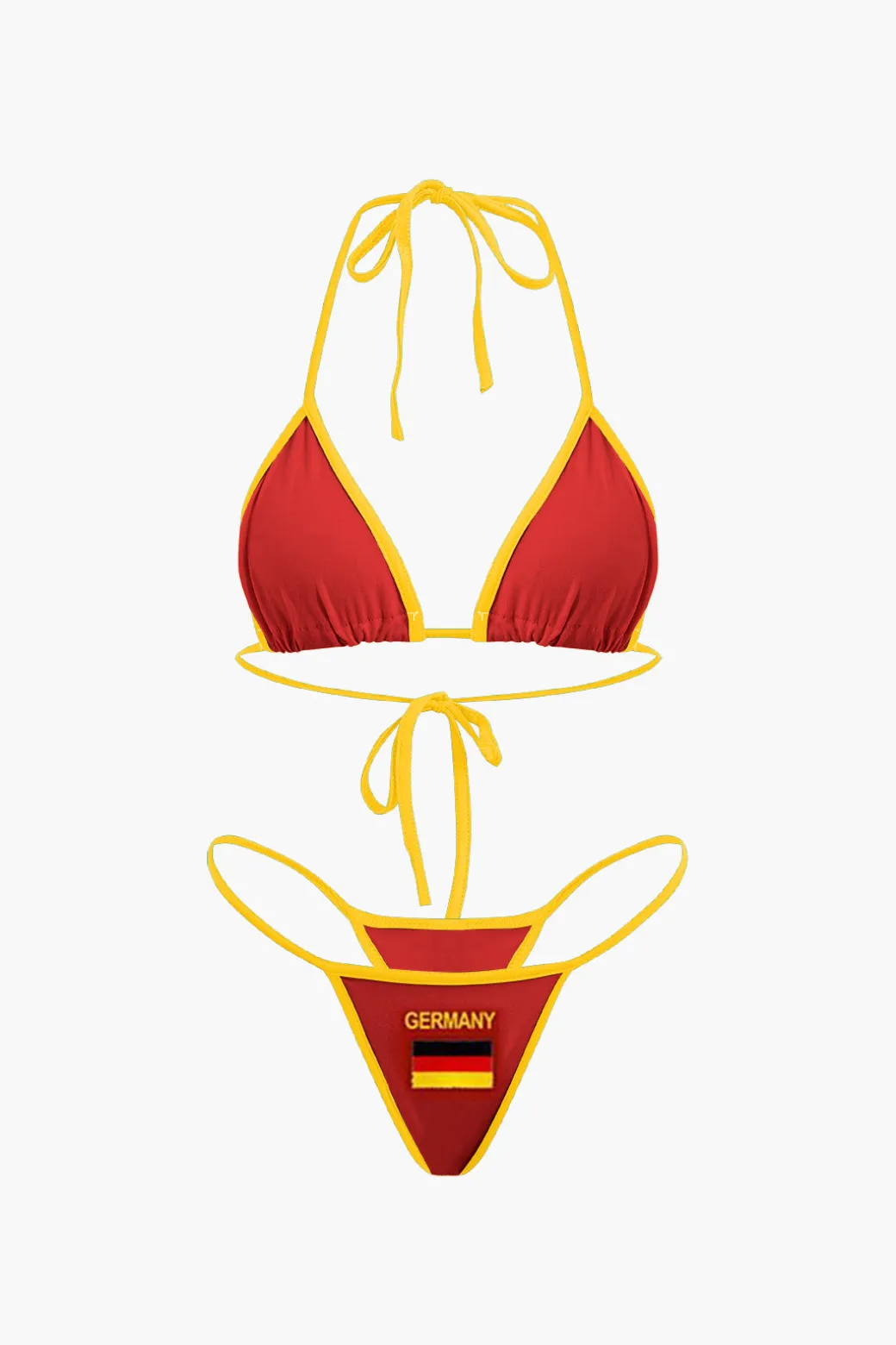 JAMAICA Embroidered Contrast Bikini Set
