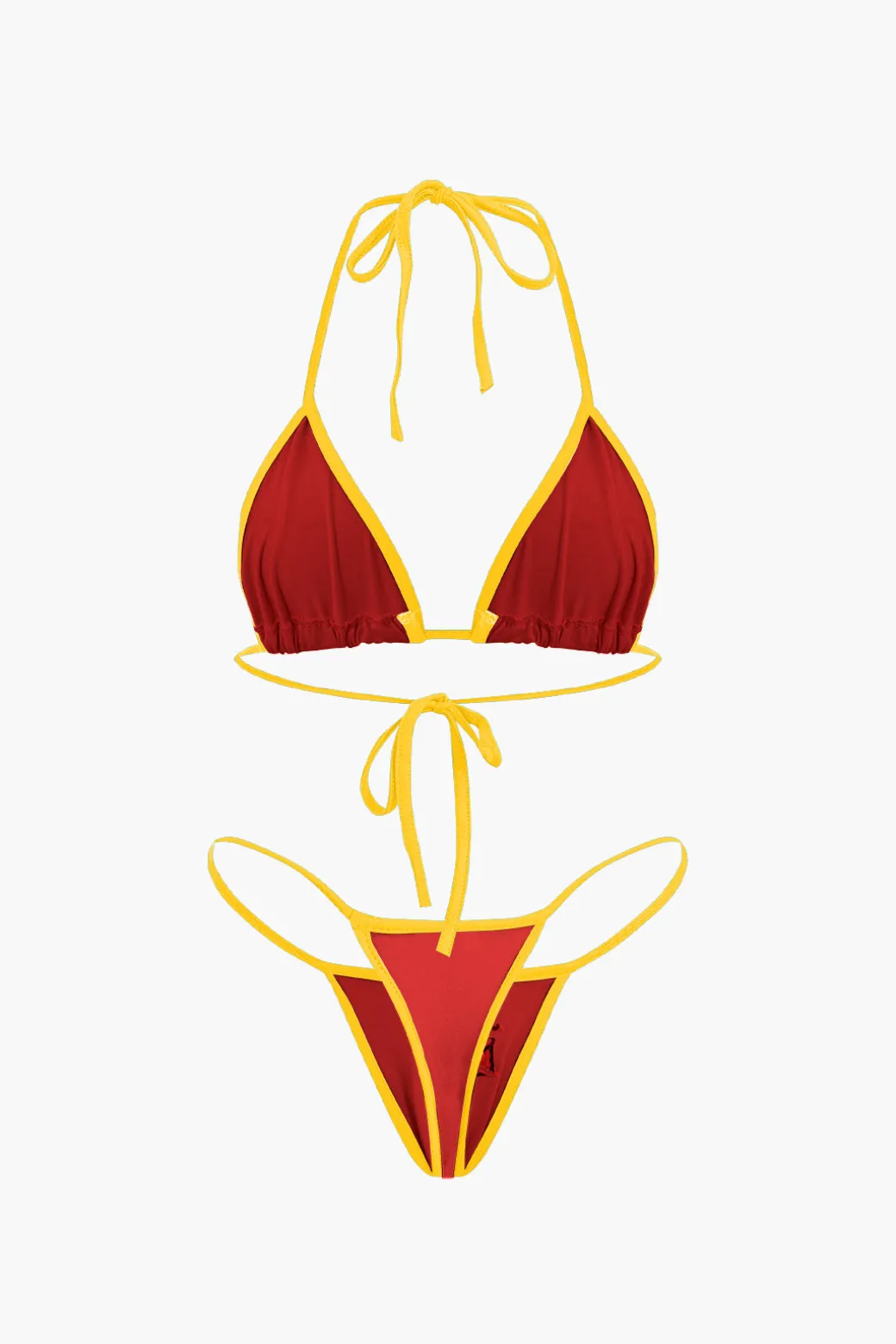 JAMAICA Embroidered Contrast Bikini Set