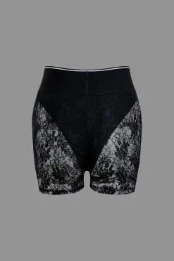 Jungle Print Knot Sleeveless Top And Lace Shorts Set