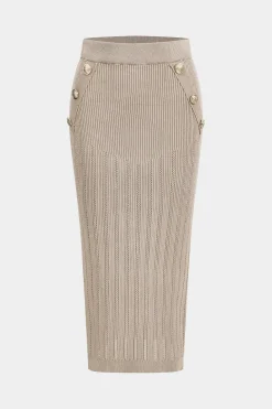 Knit Bottom Tank Top And Cardigan And Skirt Set