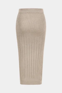 Knit Bottom Tank Top And Cardigan And Skirt Set